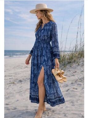 LoveShackFancy vintage Maxi Dress with side slit. Size 2.